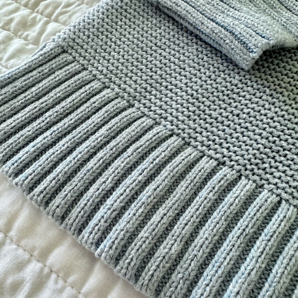 J.Crew Mercantile Blue Knit Sweater XS Soft Cotton Merino Crewneck Minimalist - Picture 4 of 8